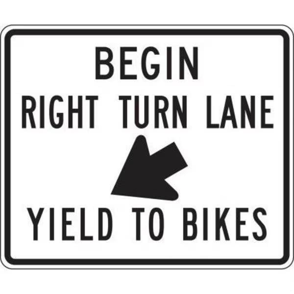 Accuform LANE GUIDANCE SIGN BEGIN RIGHT TURN FRR683RA FRR683RA - main